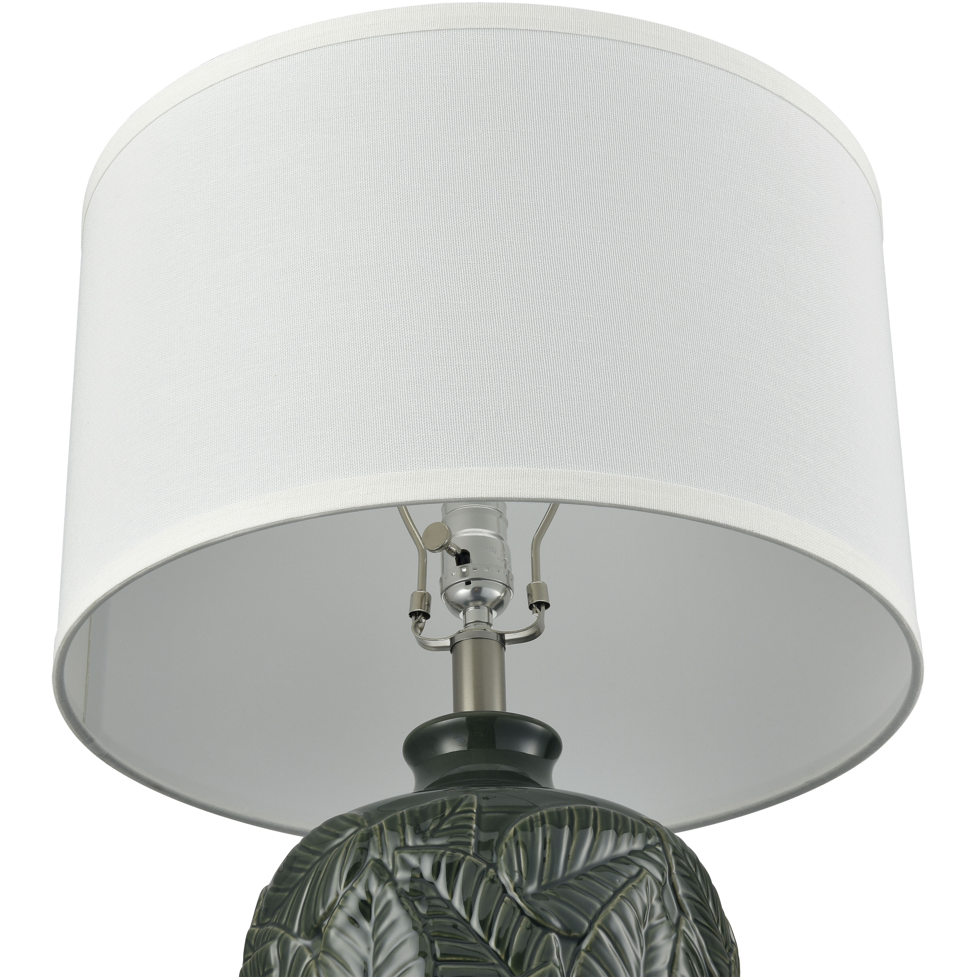 Goodell 27.5 inch 150 watt Dark Green with Clear Table Lamp Portable Light