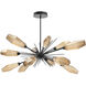 Aalto LED 53.3 inch Matte Black Linear Pendant Ceiling Light in Optic Rib Bronze, 2700K LED, Oval Starburst