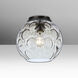 Bombay 1 Light 9.8 inch Black Flush Mount Ceiling Light