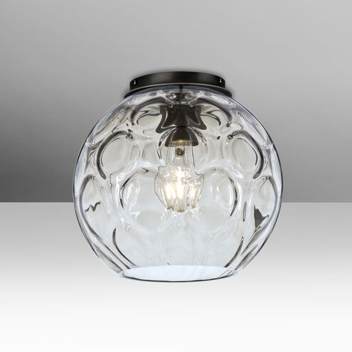 Bombay 1 Light 9.8 inch Black Flush Mount Ceiling Light
