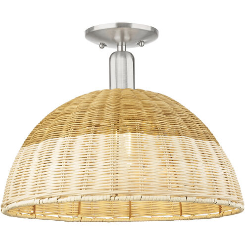 Natural Ballston Dome 1 Light 15.75 inch Brushed Satin Nickel Semi-Flush Mount Ceiling Light
