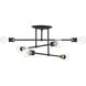 Delacroix 6 Light 28 inch Bronze with Antique Brass Accents Semi-Flush Ceiling Light