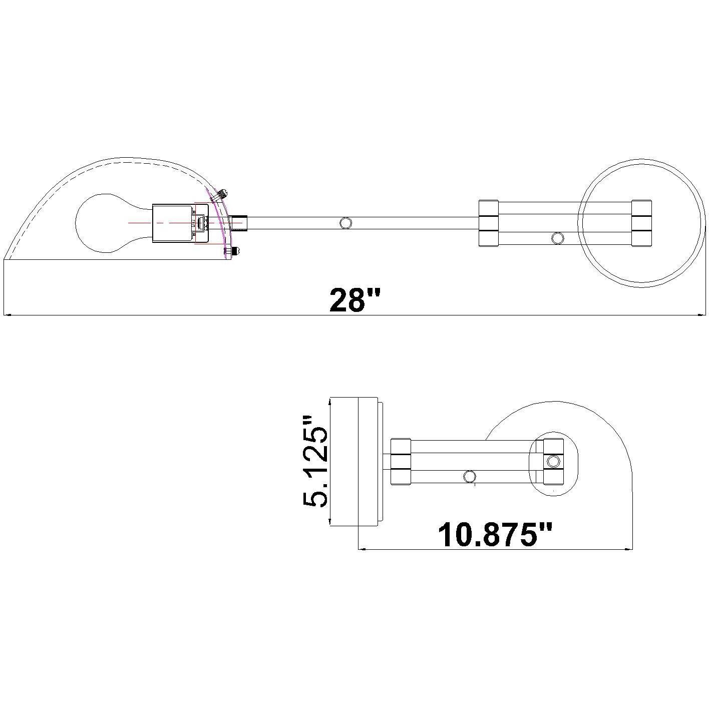 Breton 1 Light 28 inch Modern Gold Wall Sconce Wall Light