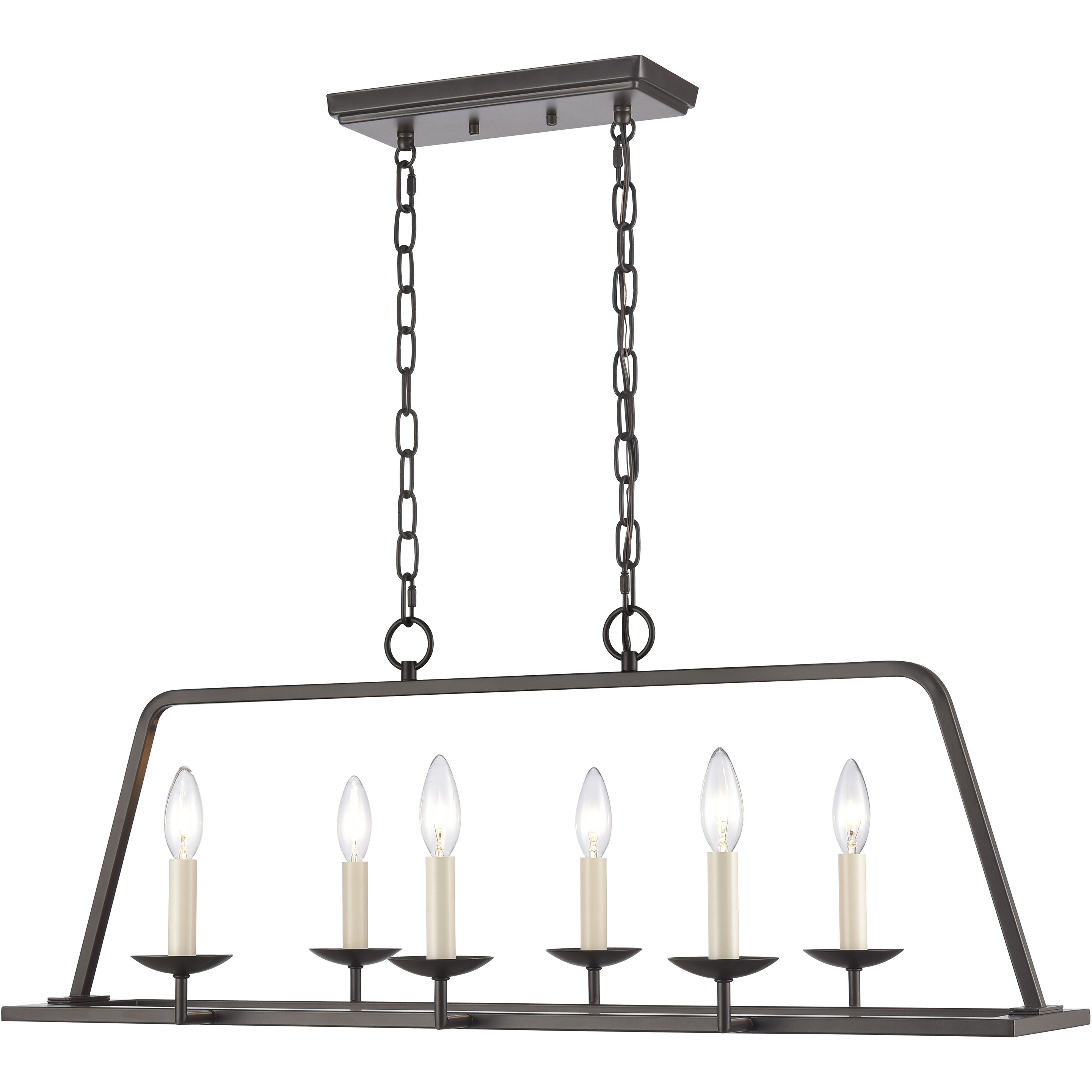 Joanie 6 Light 34 inch Old Bronze Linear Chandelier Ceiling Light