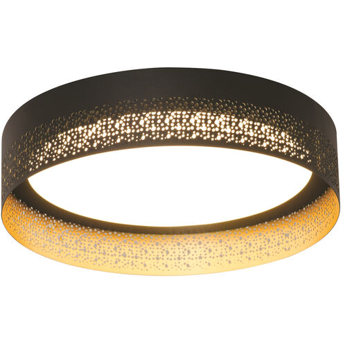 Ash LED 16 inch Black and Gold Flush Mount Ceiling Light