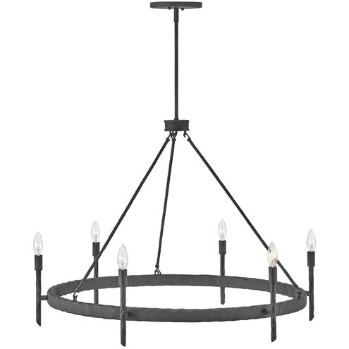 Tress 6 Light 36.25 inch Forged Iron Indoor Chandelier Ceiling Light