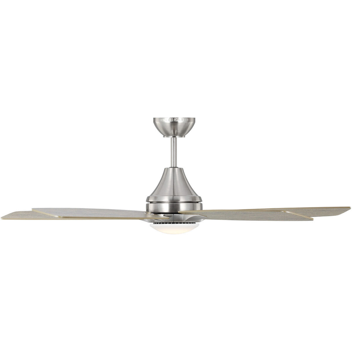 Lowden 52 LED 52 inch Brushed Steel with Silver/Light Grey Weathered Oak reversible blades Indoor/Outdoor Ceiling Fan