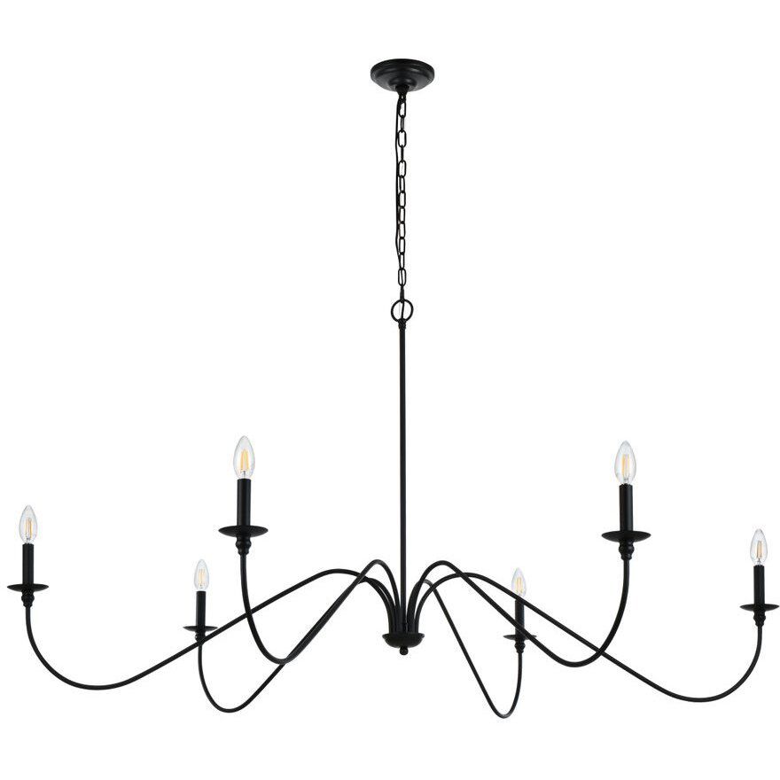 Rohan 6 Light 60 inch Matte Black Chandelier Ceiling Light