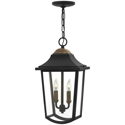Burton 2 Light 10 inch Black Outdoor Hanging Lantern