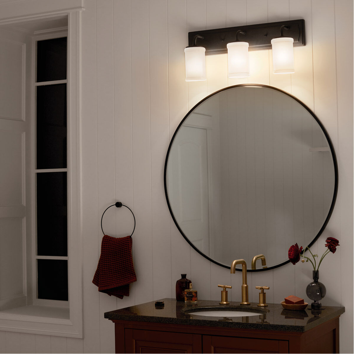 Homestead Vetivene 3 Light 24 inch Textured Black Vanity Light Wall Light, Vetivene