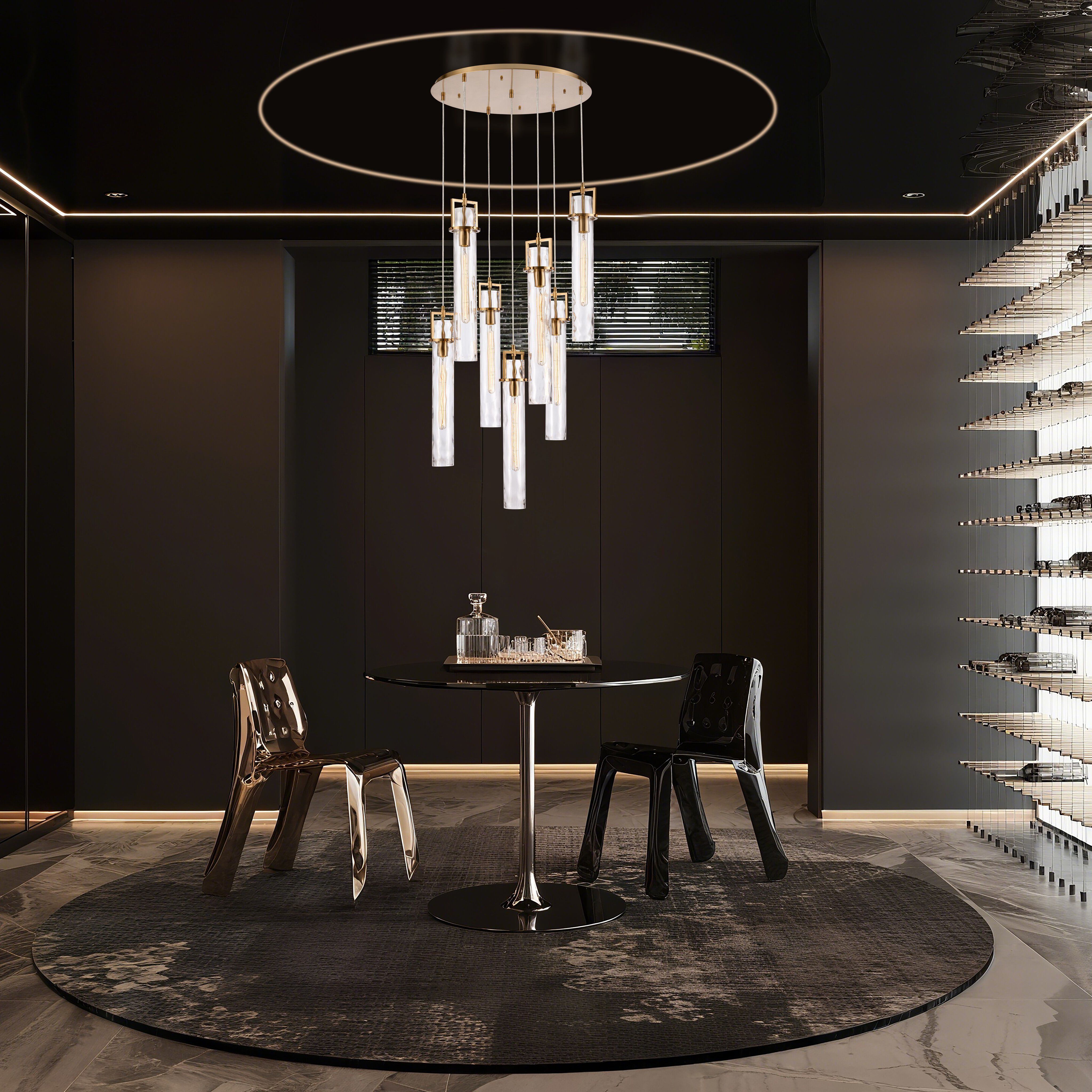 Jayden 7 Light 25.5 inch Lacquered Gold Chandelier Ceiling Light