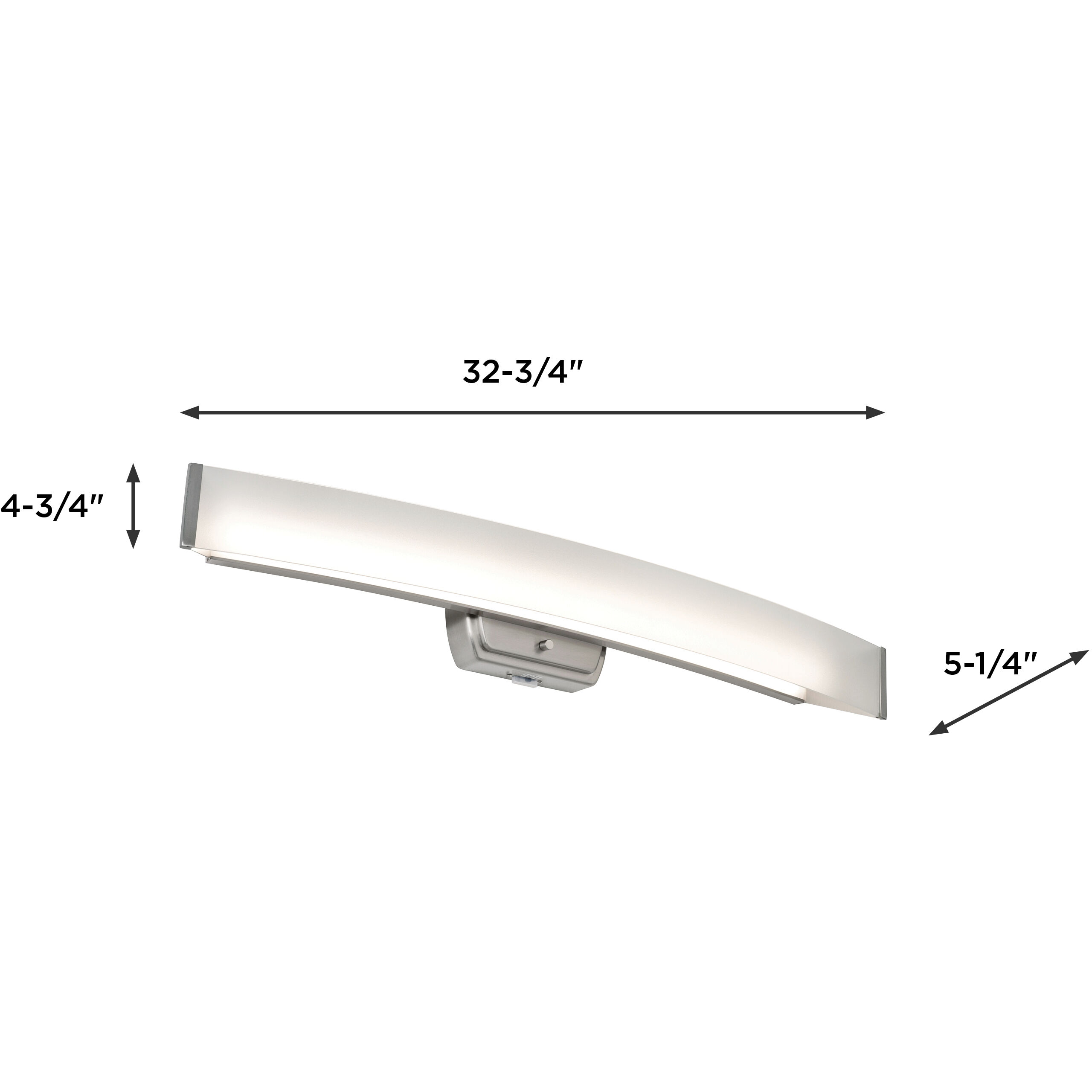 Layla LED 32.66 inch Brushed Nickel Vanity Light Wall Light in 32 in