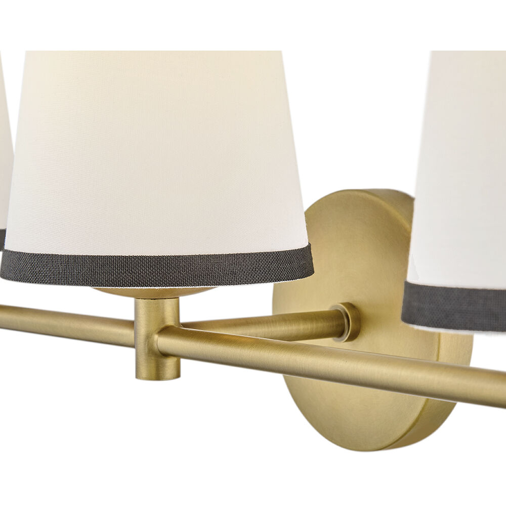 Sonia 3 Light 24.25 inch Lacquered Brass Bath Light Wall Light