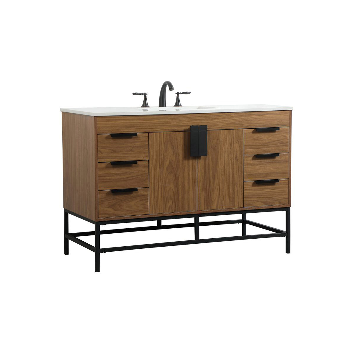 Eugene 48 X 22 X 34 inch Walnut Brown Vanity Sink Set