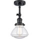 Franklin Restoration Olean LED 7 inch Matte Black Sconce Wall Light in Clear Glass, Franklin Restoration
