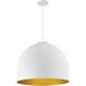 Foster LED 19.75 inch White and Gold Single Pendant Ceiling Light in White/Gold