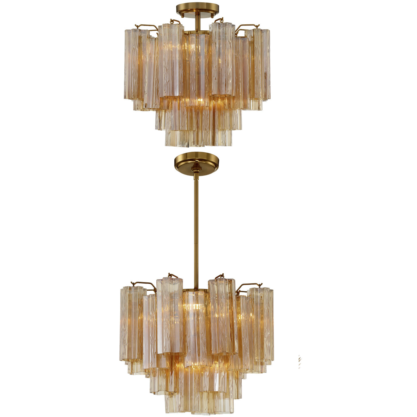 Addis 4 Light 17.75 inch Aged Brass Mini Chandelier Ceiling Light in Amber