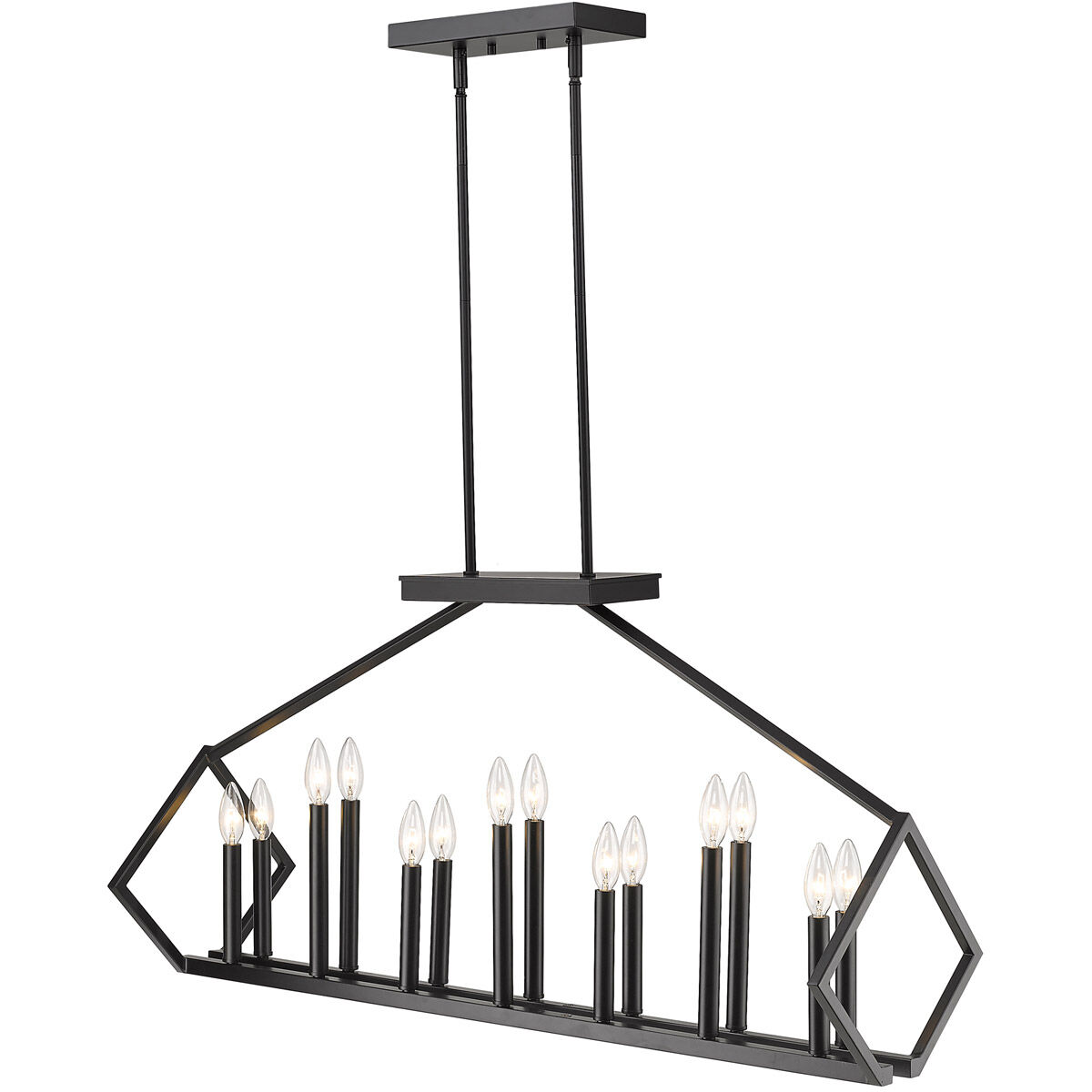 Luca 14 Light 40 inch Matte Black Island Pendant Ceiling Light