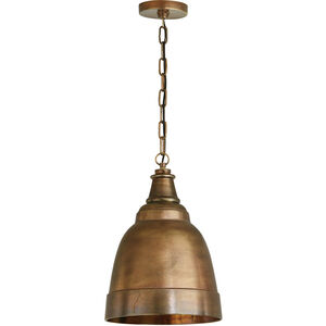 Regent 1 Light 12 inch Oxidized Brass Pendant Ceiling Light