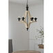 Harper 6 Light 22.4 inch White Wash and Black Pendant Ceiling Light