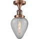 Franklin Restoration Geneseo LED 7 inch Antique Copper Semi-Flush Mount Ceiling Light, Franklin Restoration