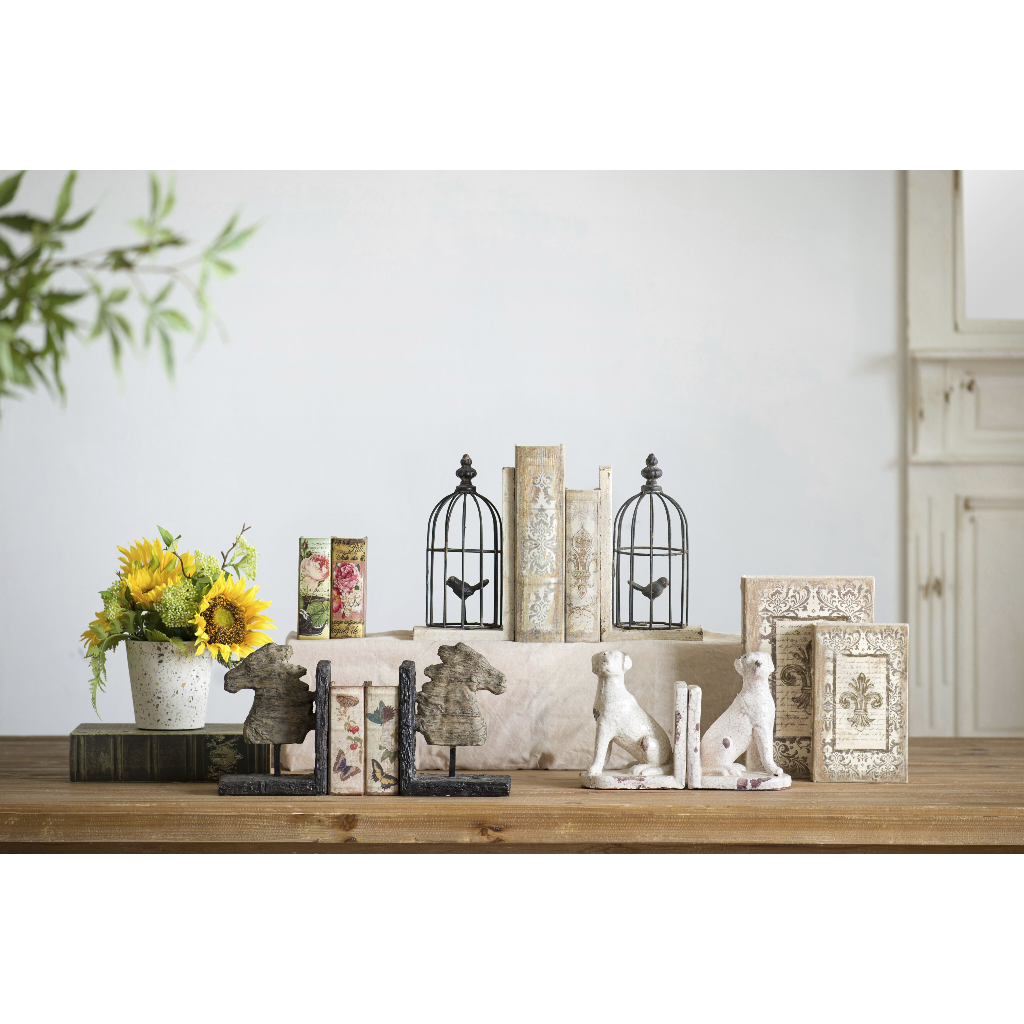 Anita 7 X 3.2 inch White Book Box, Set of 4