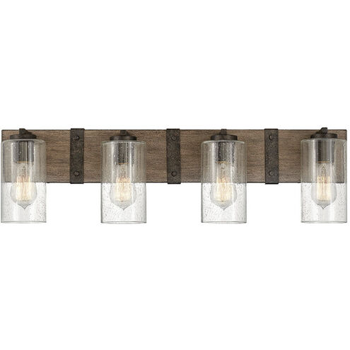 Sawyer 4 Light 30.75 inch Sequoia with Iron Rust Vanity Light Wall Light