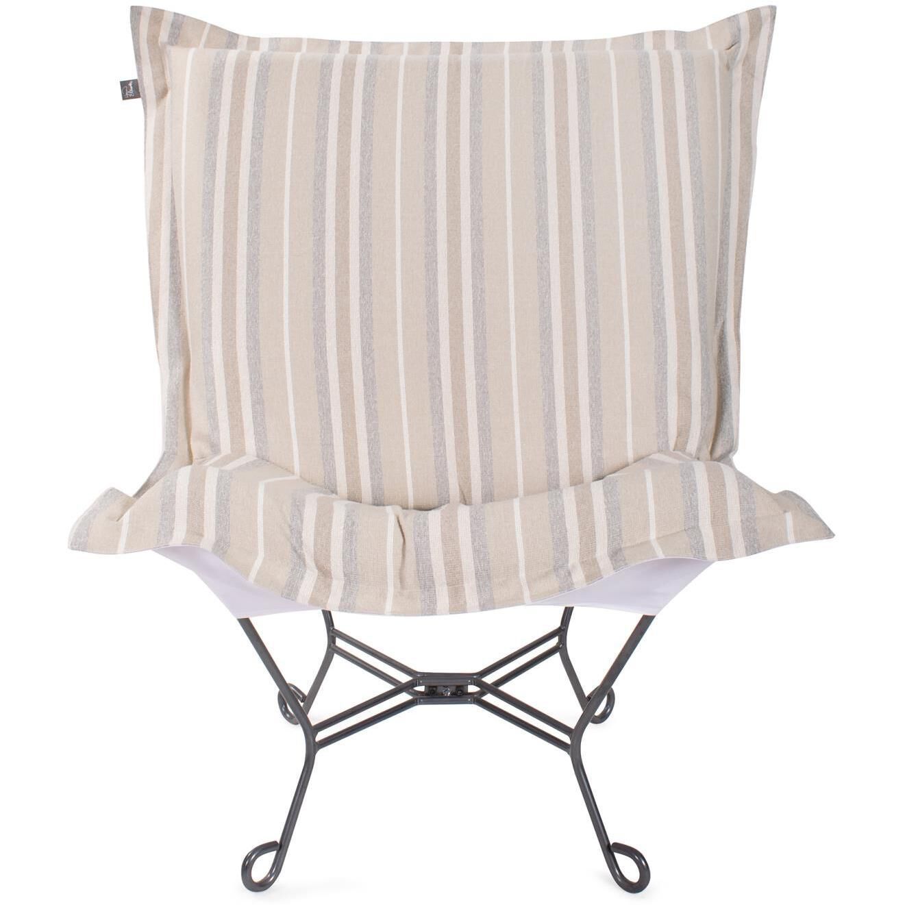 Dune Sand Outdoor Puff Scroll Chair
