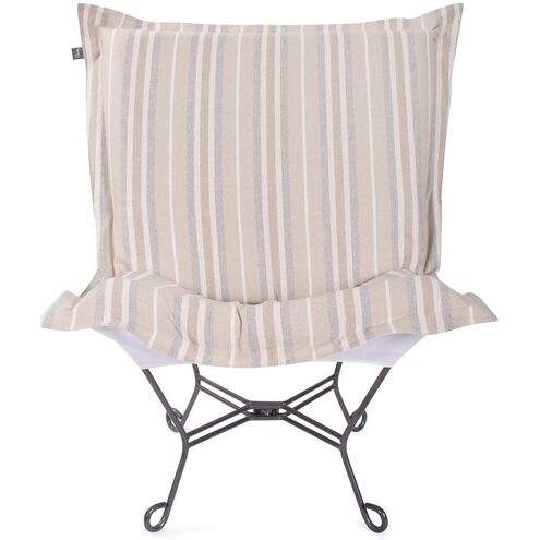 Dune Sand Outdoor Puff Scroll Chair