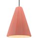 Radiance Collection - Fluted Pendant Ceiling Light in Brushed Nickel, Black Cord, Replaceable Bulb, Gloss Blush, 9W x 13H, Form+Finish+Function