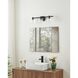 Valentina 3 Light 24 inch Matte Black Vanity Light Wall Light