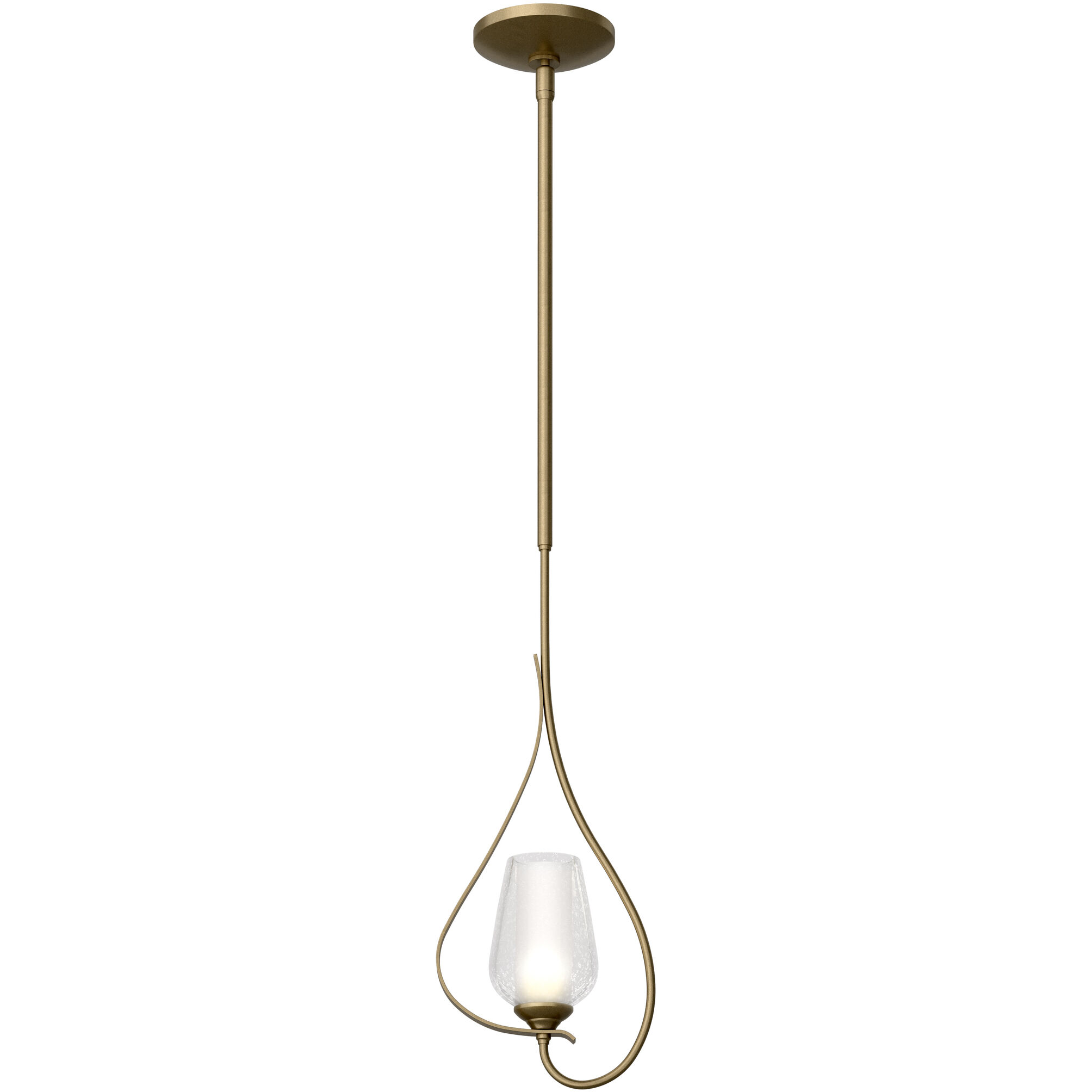 Flora 1 Light 7.6 inch Soft Gold Mini Pendant Ceiling Light in Seeded with Opal, Up Light