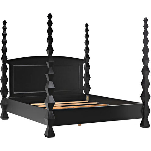 Brancusi Hand Rubbed Black Bed, Eastern King
