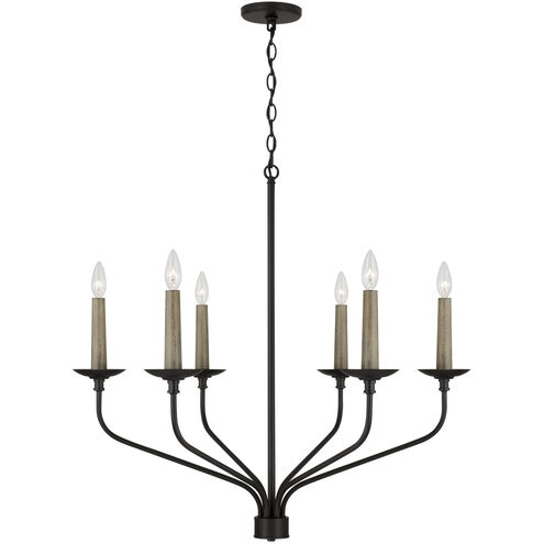 Wilder 6 Light 32 inch Matte Black Chandelier Ceiling Light