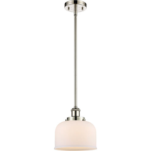 Ballston Large Bell 1 Light 8 inch Polished Nickel Pendant Ceiling Light in Matte White Glass
