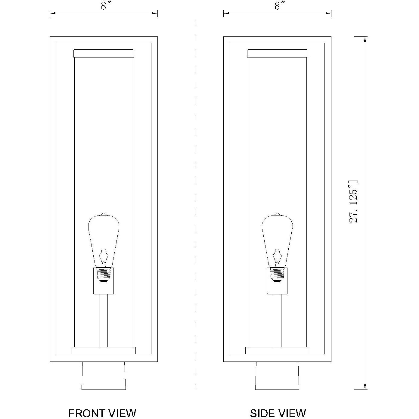 Dunbroch 1 Light 26.25 inch Deep Bronze and Outdoor Brass Outdoor Post Mount Fixture