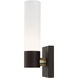 Aero ADA Wall Sconce Wall Light in Bronze with Antique Brass Accent