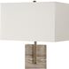 Turning Point 26 inch 150.00 watt Travertine and Brushed Antique Brass Table Lamp Portable Light
