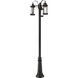 Roundhouse 3 Light 115 inch Black Outdoor Post Mounted Fixture