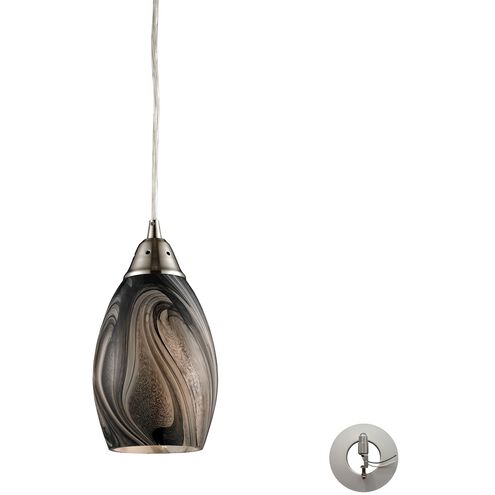 Formations 1 Light 5 inch Satin Nickel Multi Pendant Ceiling Light in Ashflow, Recessed Adapter Kit, Incandescent, Configurable