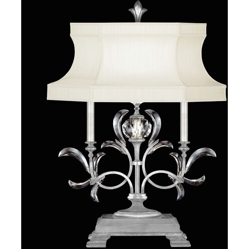 Beveled Arcs 34 inch 60 watt Silver Table Lamp Portable Light in Silver Leaf