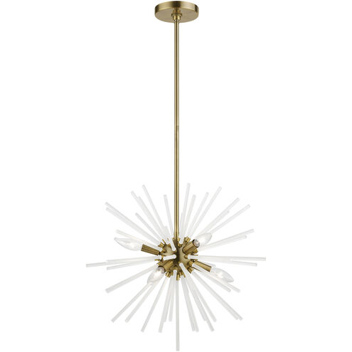 Uptown 6 Light 20 inch Antique Brass Pendant Chandelier Ceiling Light