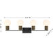 Jarrell 4 Light 33.5 inch Matte Black Bathroom Vanity Light Wall Light