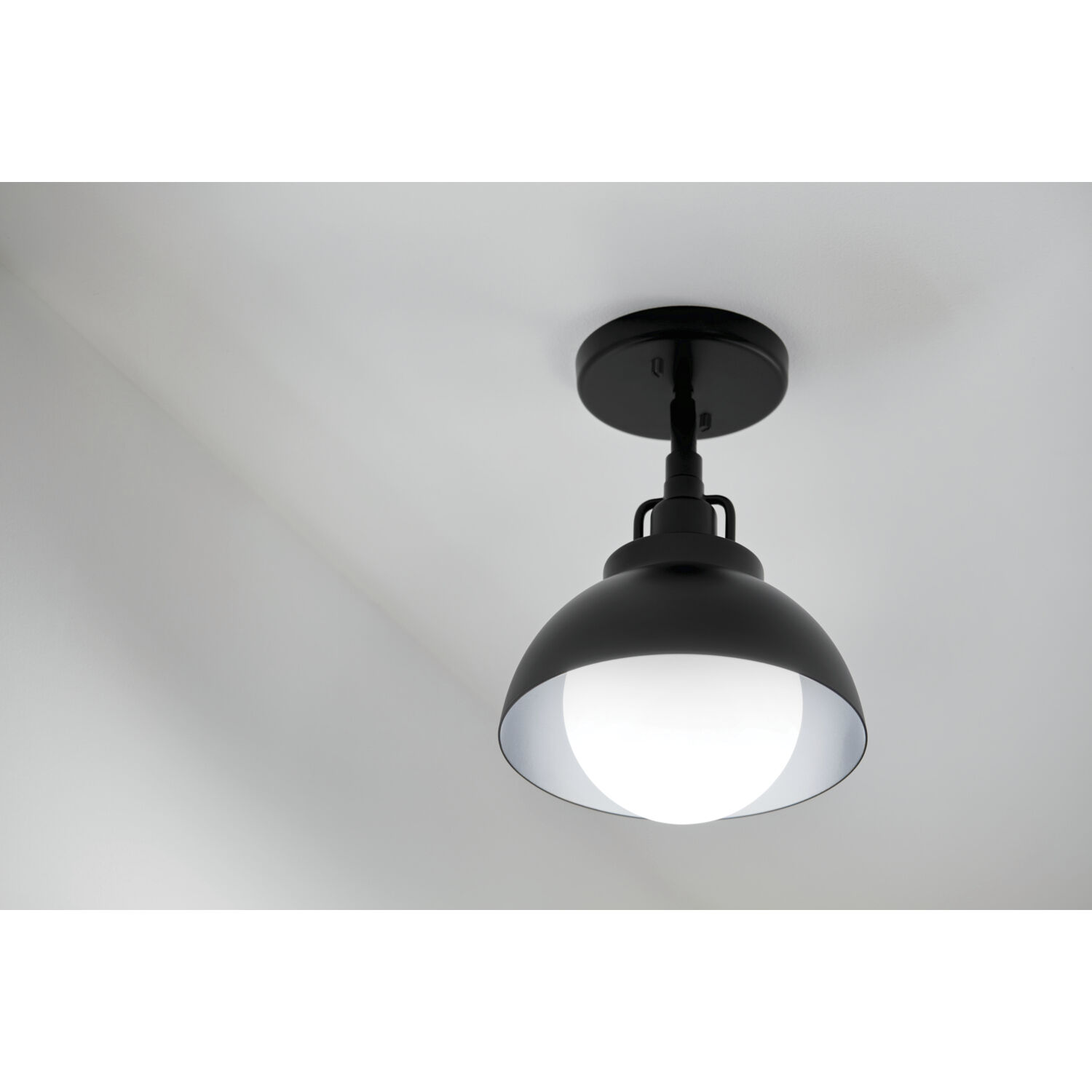 Niva LED 8 inch Black Semi Flush Mount Ceiling Light