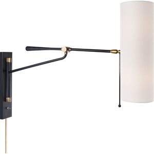 AERIN Frankfort 2 Light 25 inch Black and Brass Articulating Wall Light