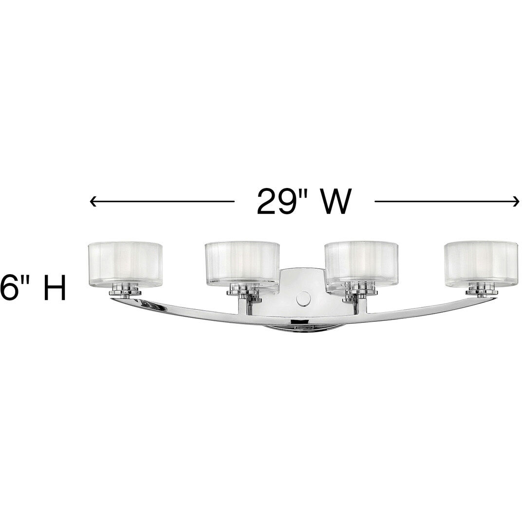 Meridian 4 Light 29 inch Chrome Vanity Light Wall Light 