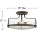 Harper 3 Light 18 inch Oil Rubbed Bronze Indoor Semi-Flush Mount Ceiling Light in Clear Seedy