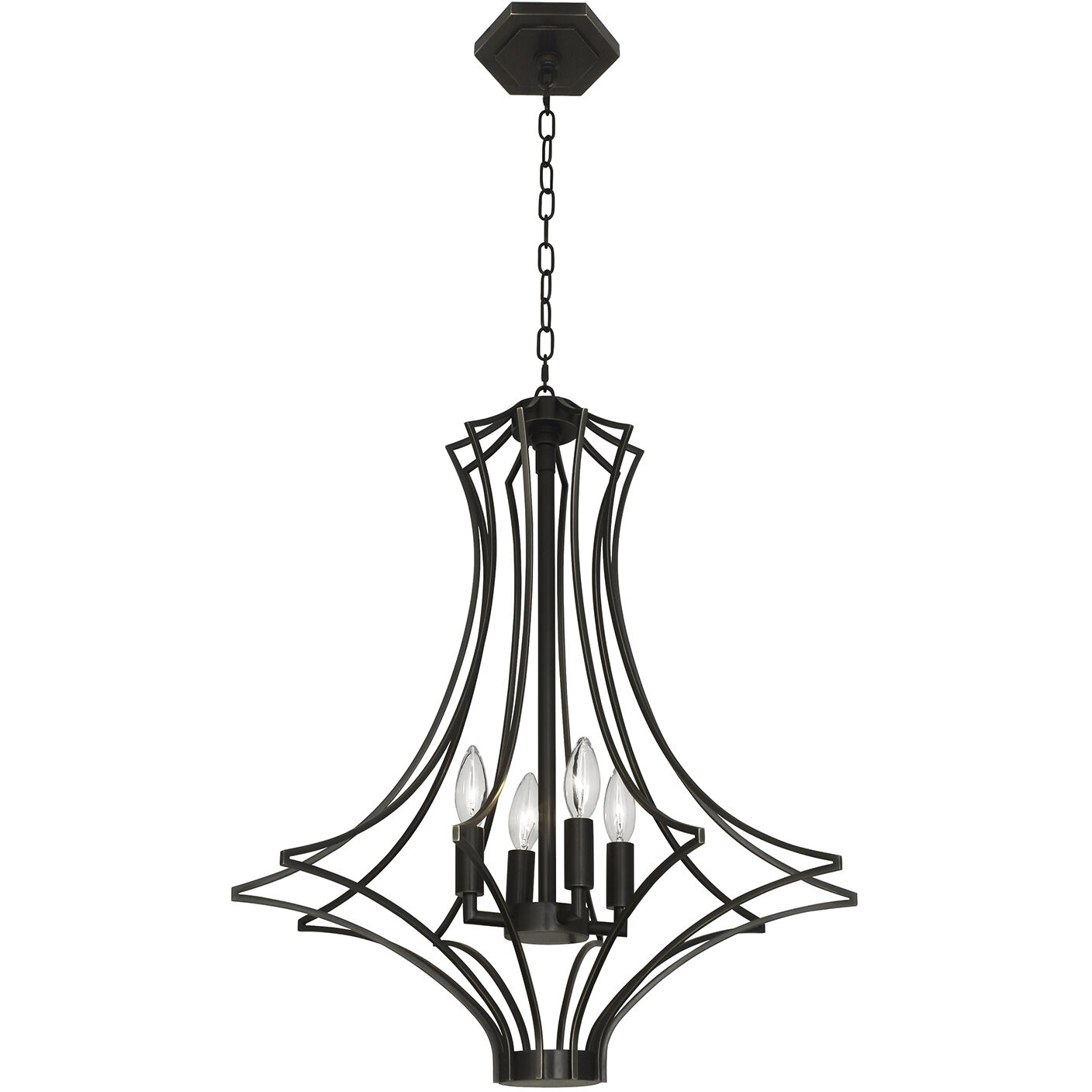 Grace 4 Light 22 inch Deep Patina Bronze Chandelier Ceiling Light