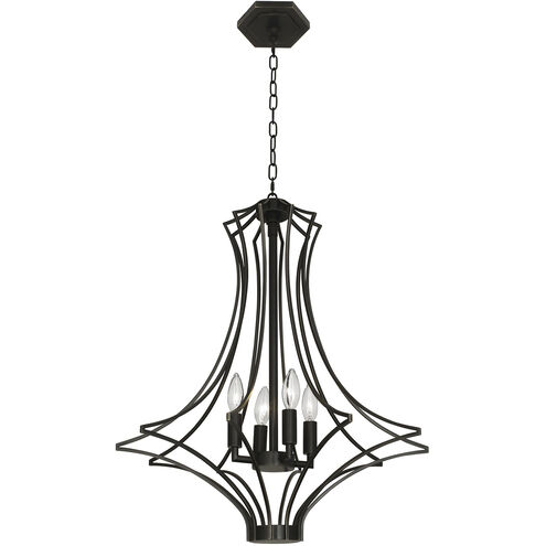 Grace 4 Light 22 inch Deep Patina Bronze Chandelier Ceiling Light