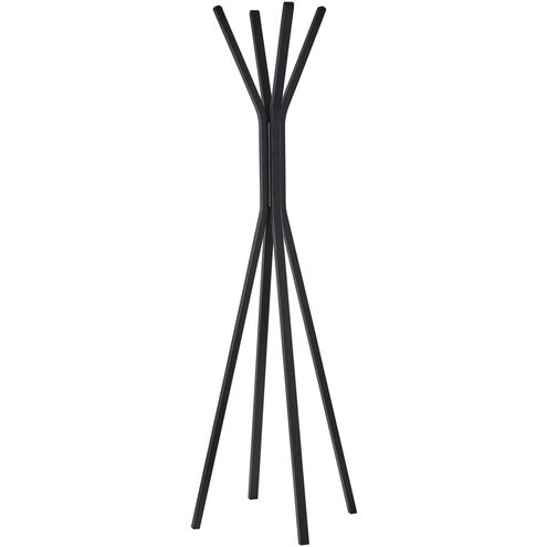 Toby 68 inch Plywood with Black Oak Wood Veneer Coat Rack